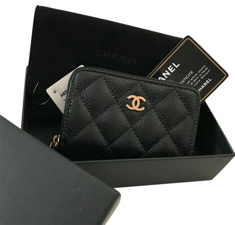 chanel card holder white black|chanel card holder zip around.